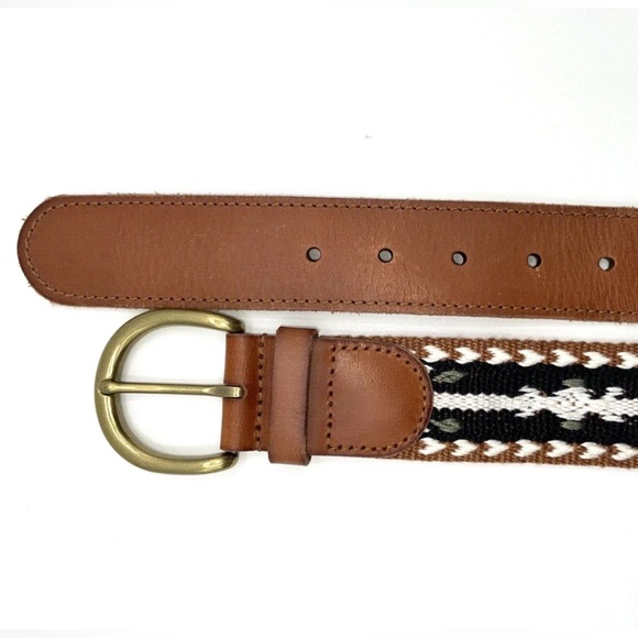 American Eagle AE Women’s Belt Medium Leather Tabs Woven Southwest Boho Preppy - Picture 4 of 8